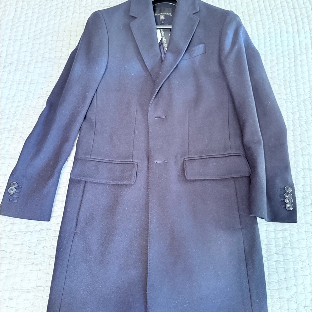Men's Banana Republic Italian Navy Overcoat